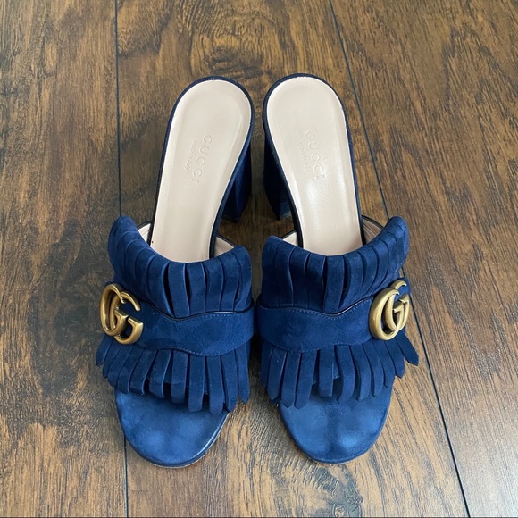 gucci women's marmont mid heel slide sandals
